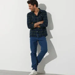 Feestoutfits Heren|T-Shirt, Hemd En Polo<Blancheporte Hemd in flanel met Schotse ruiten groen / marine