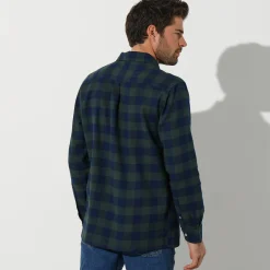 Feestoutfits Heren|T-Shirt, Hemd En Polo<Blancheporte Hemd in flanel met Schotse ruiten groen / marine