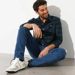 Feestoutfits Heren|T-Shirt, Hemd En Polo<Blancheporte Hemd in flanel met Schotse ruiten groen / marine