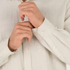 T-Shirt, Hemd En Polo<Blancheporte Hemd in katoen-linnen, lange mouwen en knoopsluiting grijsbeige