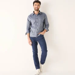 Feestoutfits Heren|T-Shirt, Hemd En Polo<Blancheporte Hemd in piquétricot, lange mouwen gespikkeld blauw