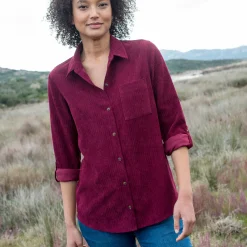 Bloes En Tuniek<Blancheporte Hemd in ribvelours pruim