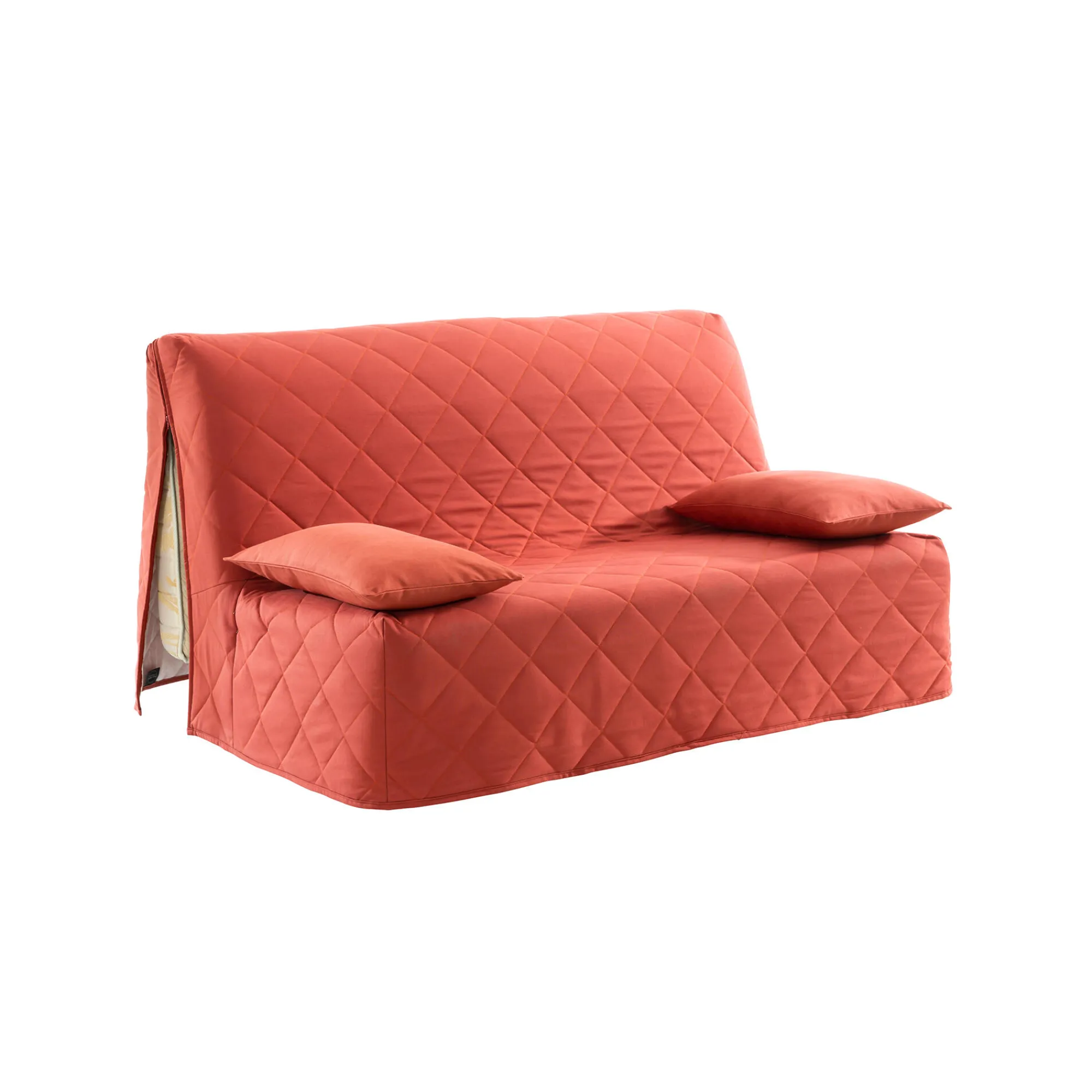 Zitbankhoes<Blancheporte Hoes in zeildoekstof voor BZ-zitbank terracotta