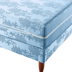 Matrasbeschermer<Blancheporte Hoes voor matras of bedbodem met medaillonbestikking 18 cm blauw