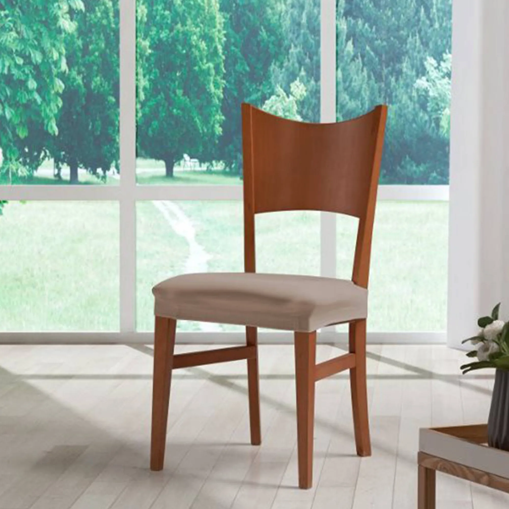 Stoelhoes<Blancheporte Hoes voor stoelzitting 'Nepal' vlaskleur