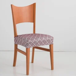 Stoelhoes<Blancheporte Hoes voor stoelzitting "Valeria" wit / rood