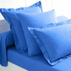 Hoeslaken<Colombine Hoeslaken in effen jersey, hoeken van 26 cm oceaanblauw