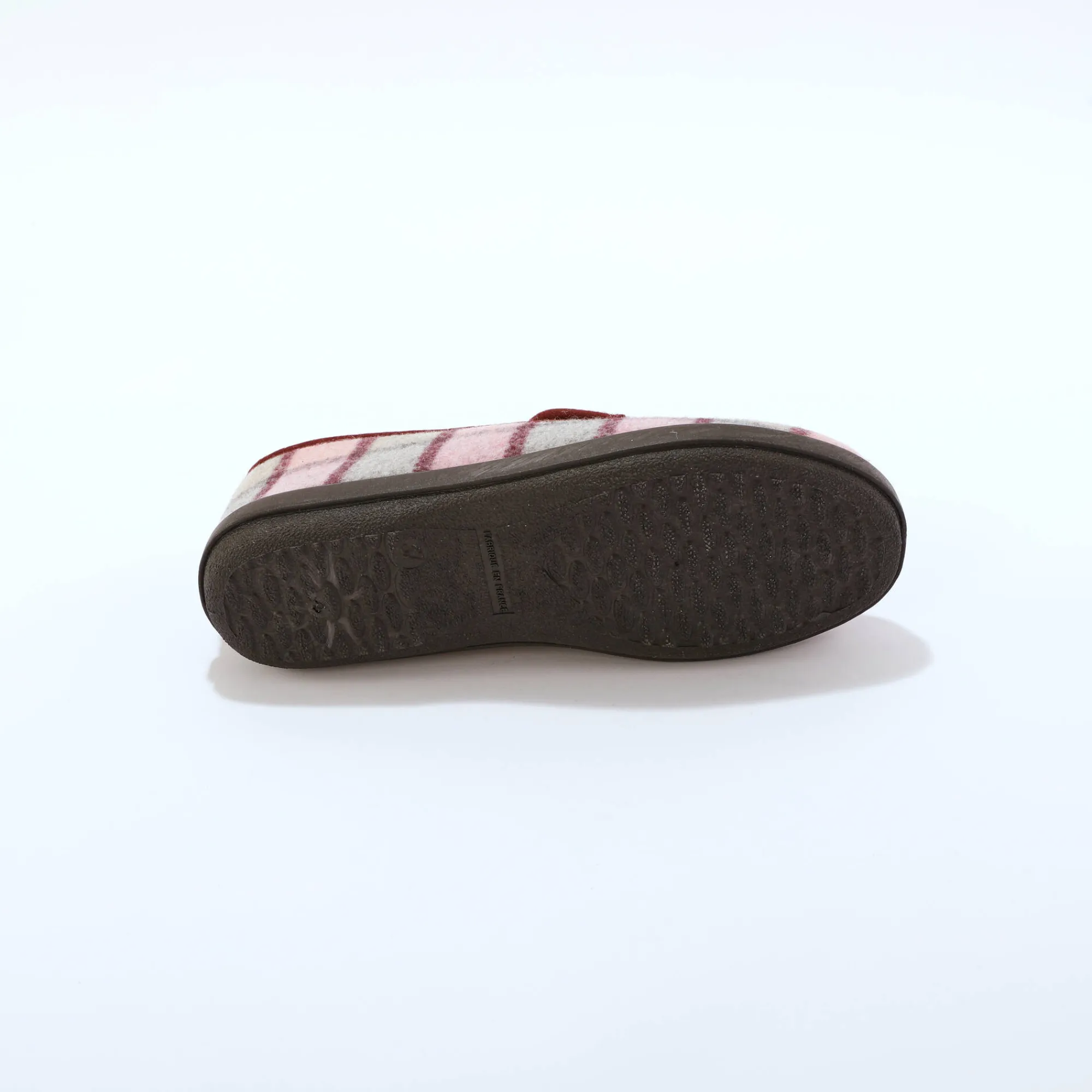 Sloffen|Sloffen<Blancheporte Hoge pantoffels met wolvoering, geruit motief roze