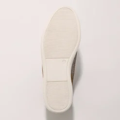 Baskets En Sneakers|Schoenen<Blancheporte Hoge sneakers met rits in soepel en glanzend leer - taupe