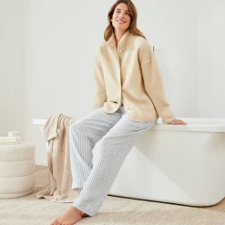 Peignoir En Kamerjas<Blancheporte Homewear jasje in lusjesstof grijsbeige