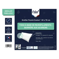 Hoofdkussen<Blancheporte Hoofdkussen Evolon® antihuisstofmijt en -bedwantsen, wassen op 95° wit