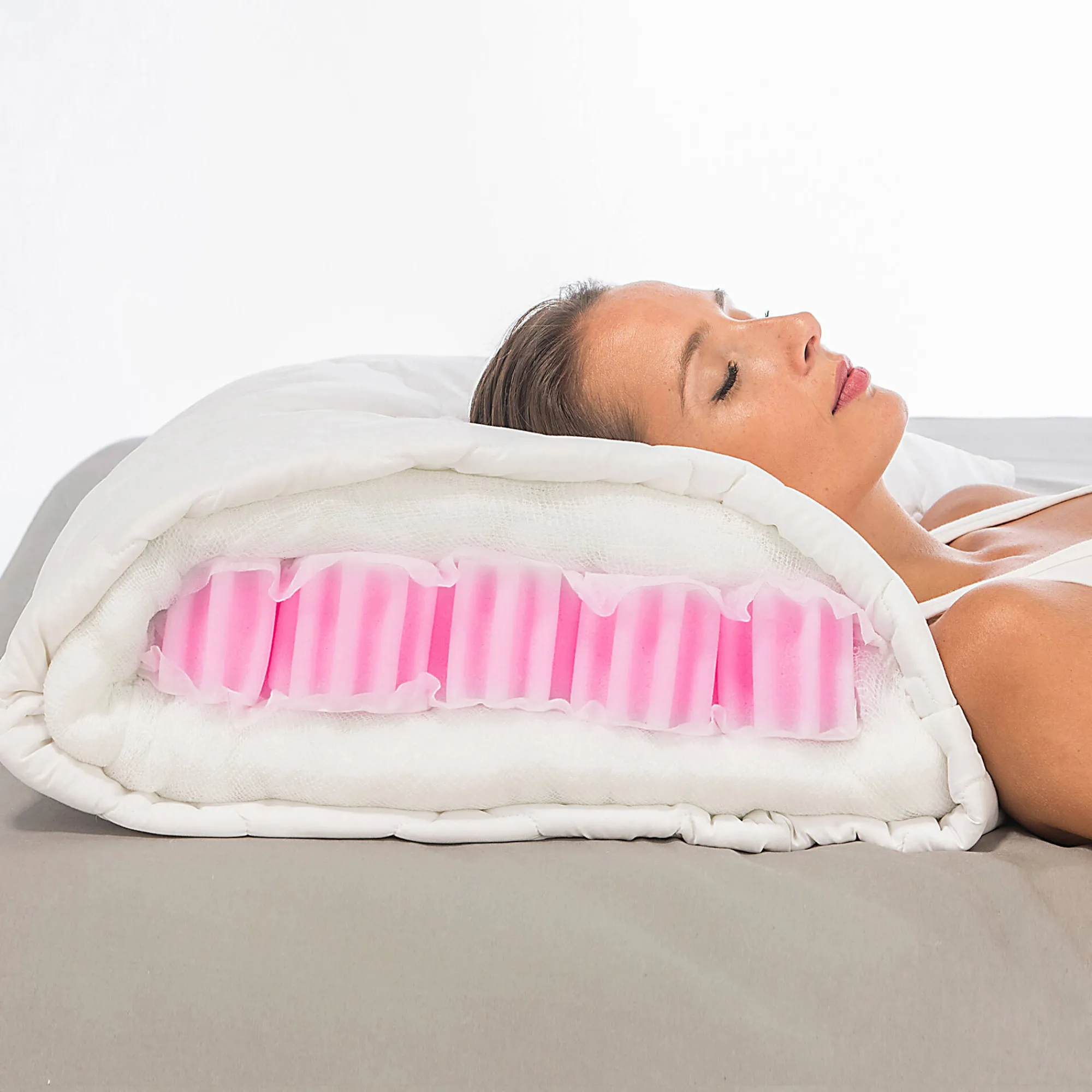 Hoofdkussen<Blancheporte Hoofdkussen voor de nek, medium comfort wit