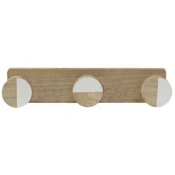 Decoratieartikel<Blancheporte Houten kapstok met 3 hangers wit/naturel