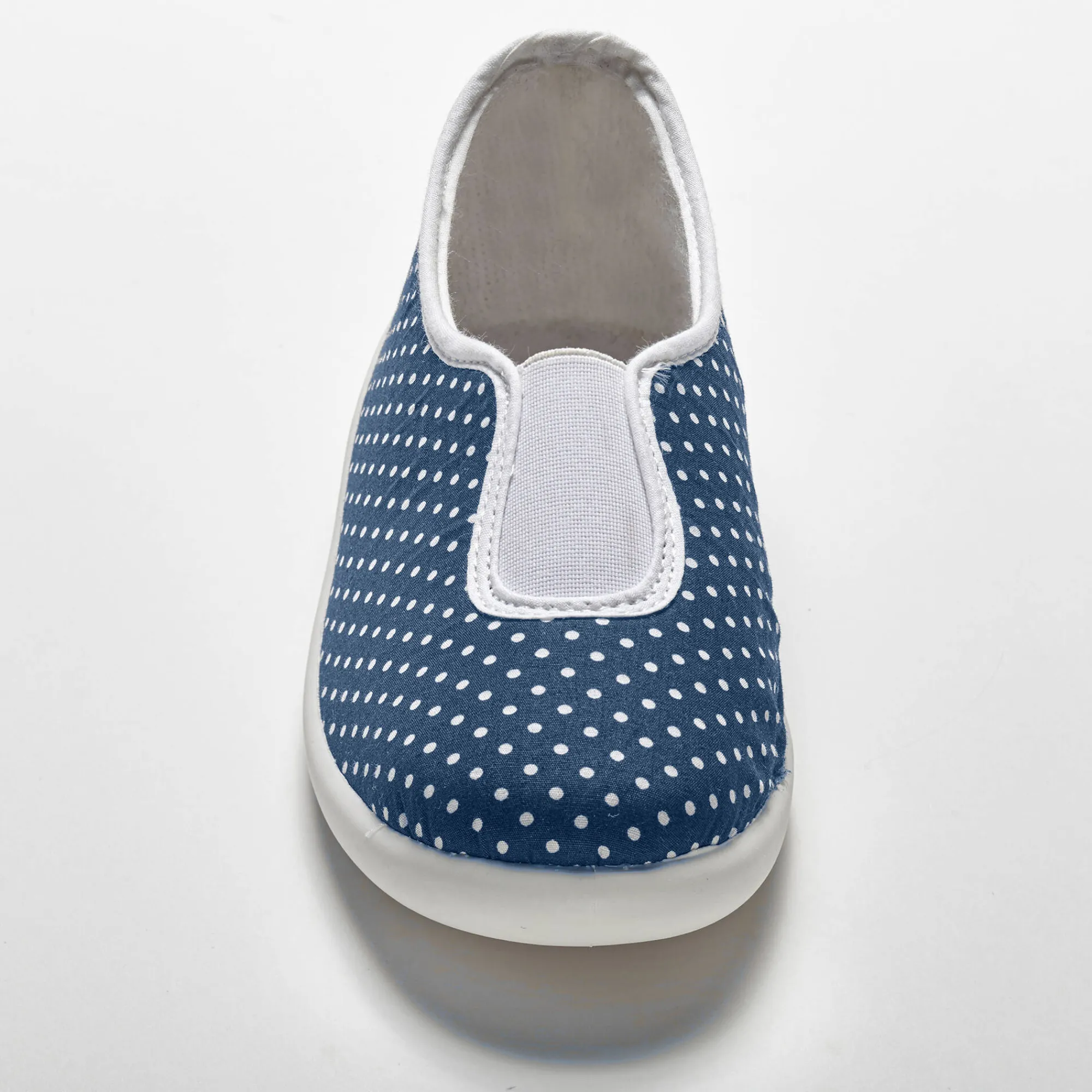 Sloffen|Sloffen<Blancheporte Huisballerina's met elastiek en stippenprint blauw