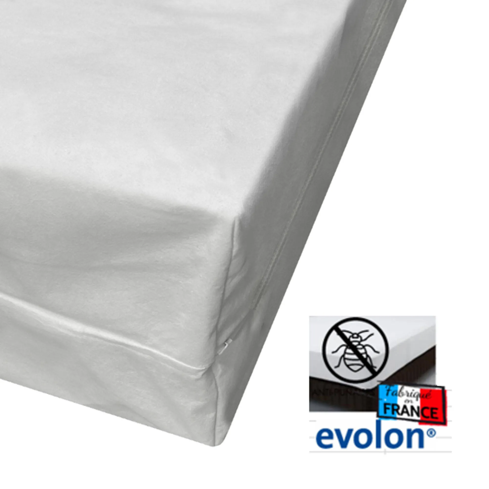 Matrasbeschermer<Blancheporte Integrale matrashoes Evolon® wit