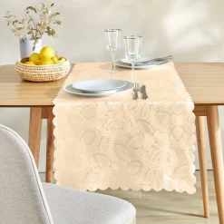 Feesttafel|Tafellaken En Tafelloper<Blancheporte Jacquard tafellaken in damast vanille