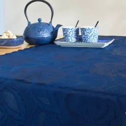 Feesttafel|Tafellaken En Tafelloper<Blancheporte Jacquard tafellaken in damast nachtblauw
