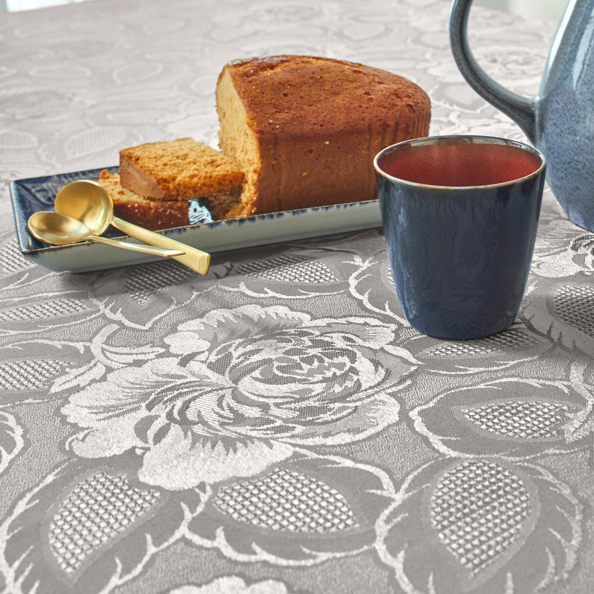 Feesttafel|Tafellaken En Tafelloper<Blancheporte Jacquard tafellaken in damast middelgrijs