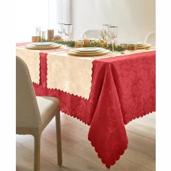 Feesttafel|Tafellaken En Tafelloper<Blancheporte Jacquard tafellaken in damast tomette