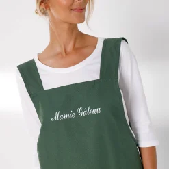 Schorten<Blancheporte Japanse keukenschort in effen katoen, personaliseerbaar groen