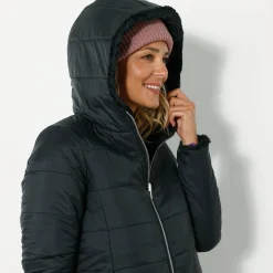 Parka En Donsjas<Blancheporte Jas in nepbont, omkeerbaar tot gewatteerde jas zwart