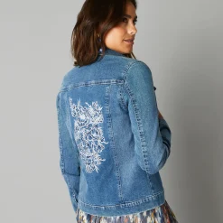 Jas En Mantel<Blancheporte Jasje in jeans met borduursel bleached