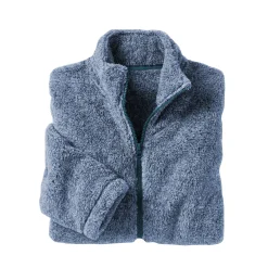 Trui En Vest<Outdoor Collection Jasje in pluchetricot chiné grijsblauw