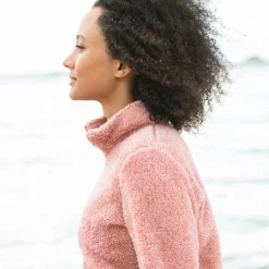 Trui En Vest<Outdoor Collection Jasje in pluchetricot chiné roze