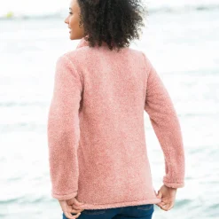 Trui En Vest<Outdoor Collection Jasje in pluchetricot chiné roze
