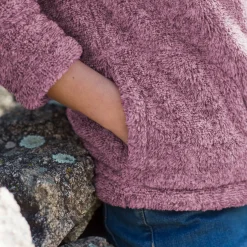 Trui En Vest<Outdoor Collection Jasje in pluchetricot chiné pruim