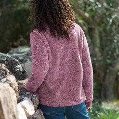 Trui En Vest<Outdoor Collection Jasje in pluchetricot chiné pruim