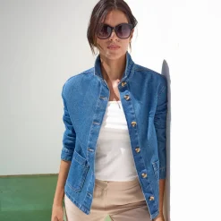 Jas En Mantel<Blancheporte Jasje met knoopsluiting, jeans stone