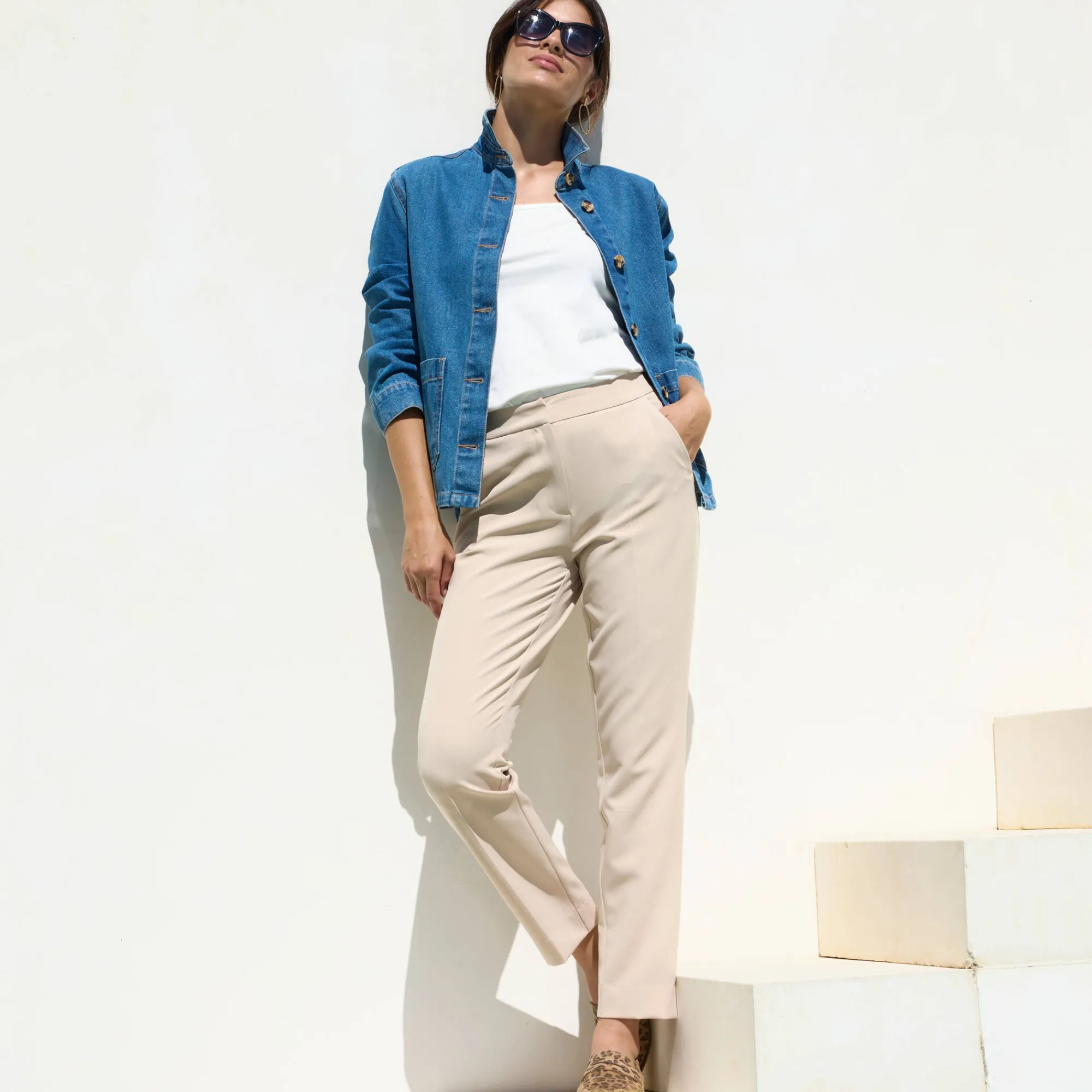 Jas En Mantel<Blancheporte Jasje met knoopsluiting, jeans stone
