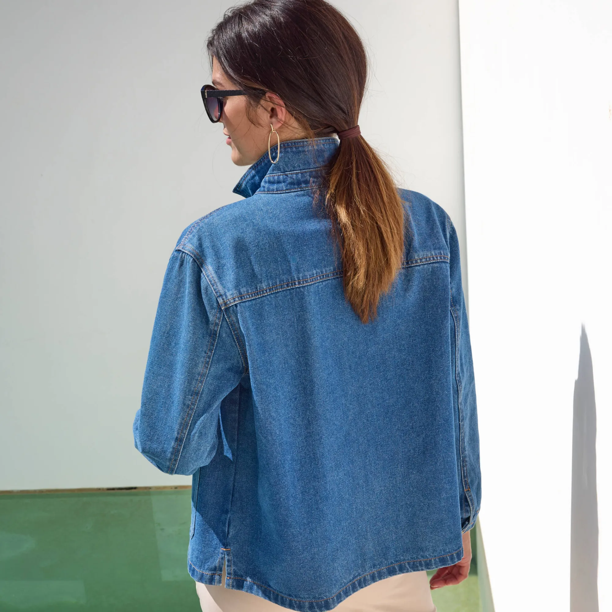 Jas En Mantel<Blancheporte Jasje met knoopsluiting, jeans stone