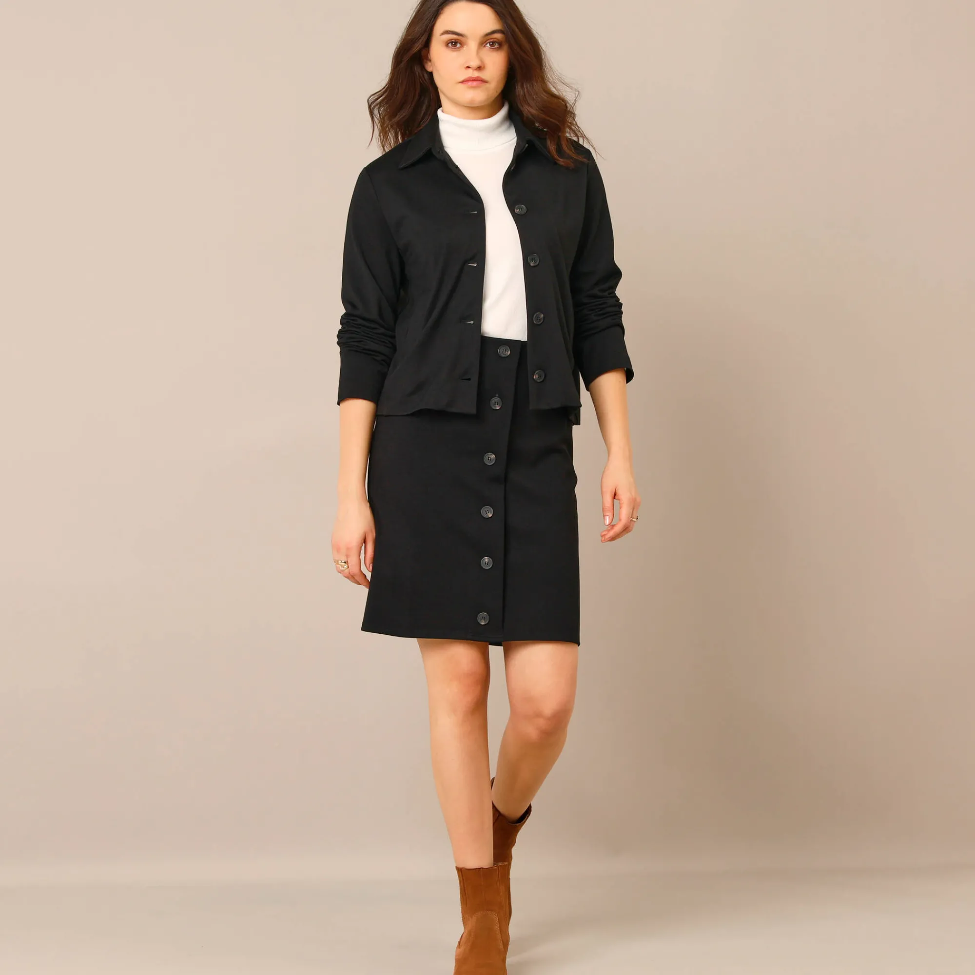 Jas En Mantel<Blancheporte Jasje met knopen, milanotricot zwart