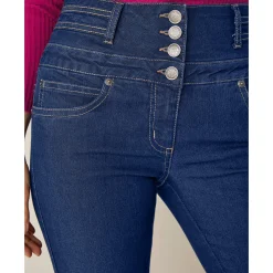 Jeans|Broek<Blancheporte Jeans in bootcutmodel met hoge taille - binnenpijplengte 75 cm raw