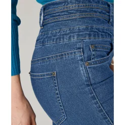 Jeans|Broek<Blancheporte Jeans in bootcutmodel met hoge taille - binnenpijplengte 75 cm stone