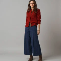 Jeans|Broek<Lora Zellini Jeans met broekrok-effect raw