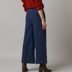 Jeans|Broek<Lora Zellini Jeans met broekrok-effect raw
