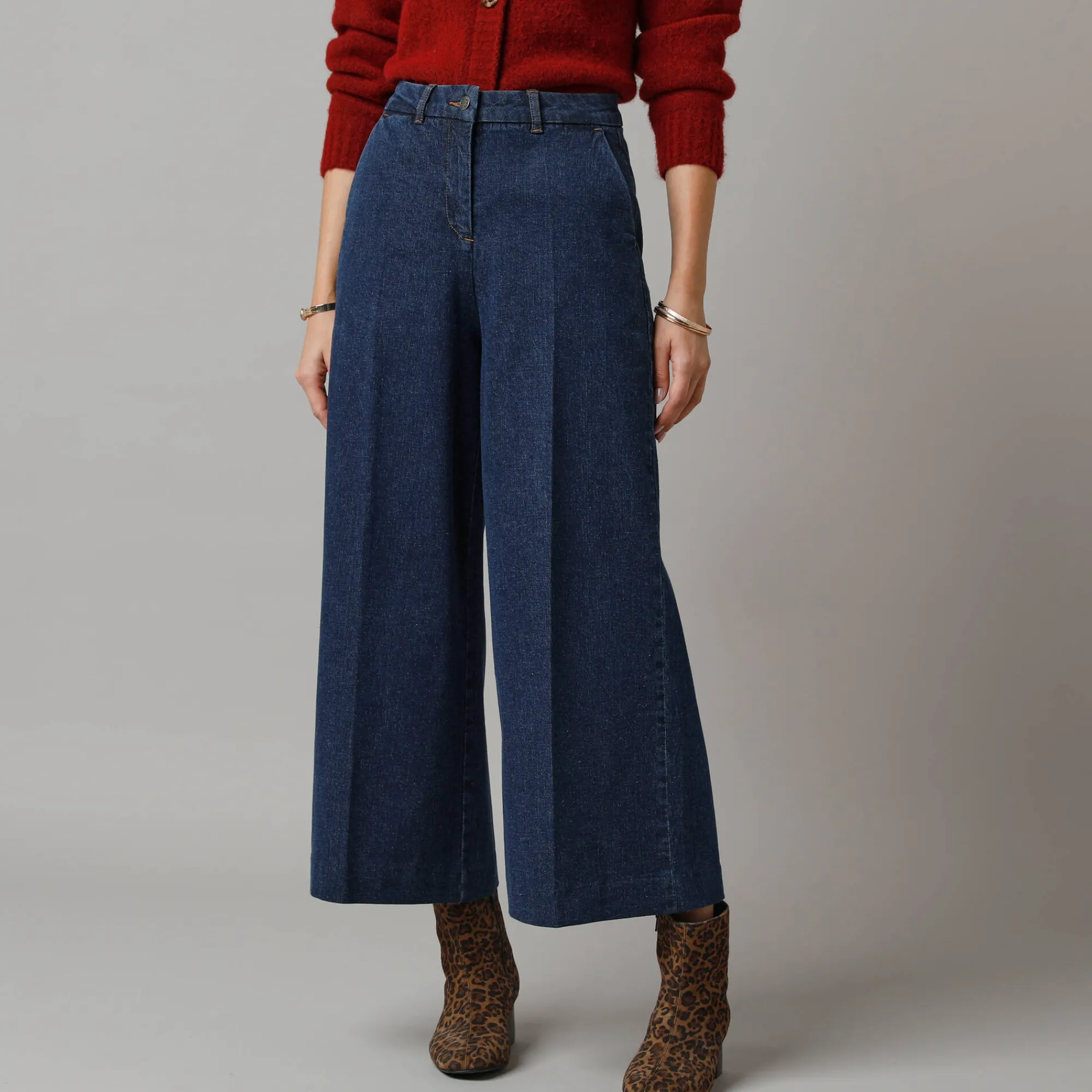 Jeans|Broek<Lora Zellini Jeans met broekrok-effect raw