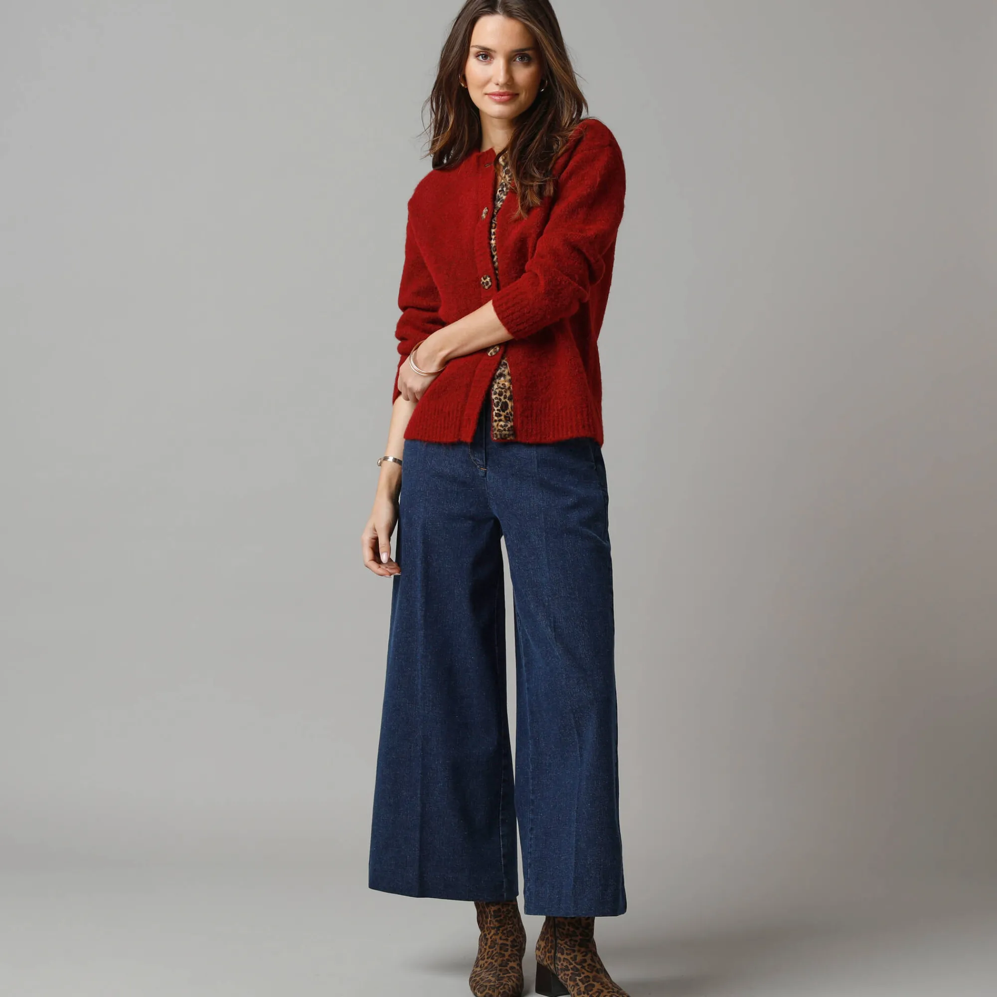 Jeans|Broek<Lora Zellini Jeans met broekrok-effect raw