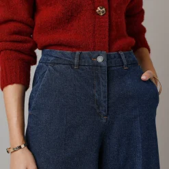 Jeans|Broek<Lora Zellini Jeans met broekrok-effect raw
