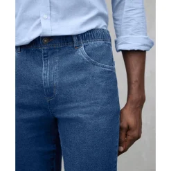Jeans<Blancheporte Jeans met elastische taille - binnenpijpl. 82 cm stone