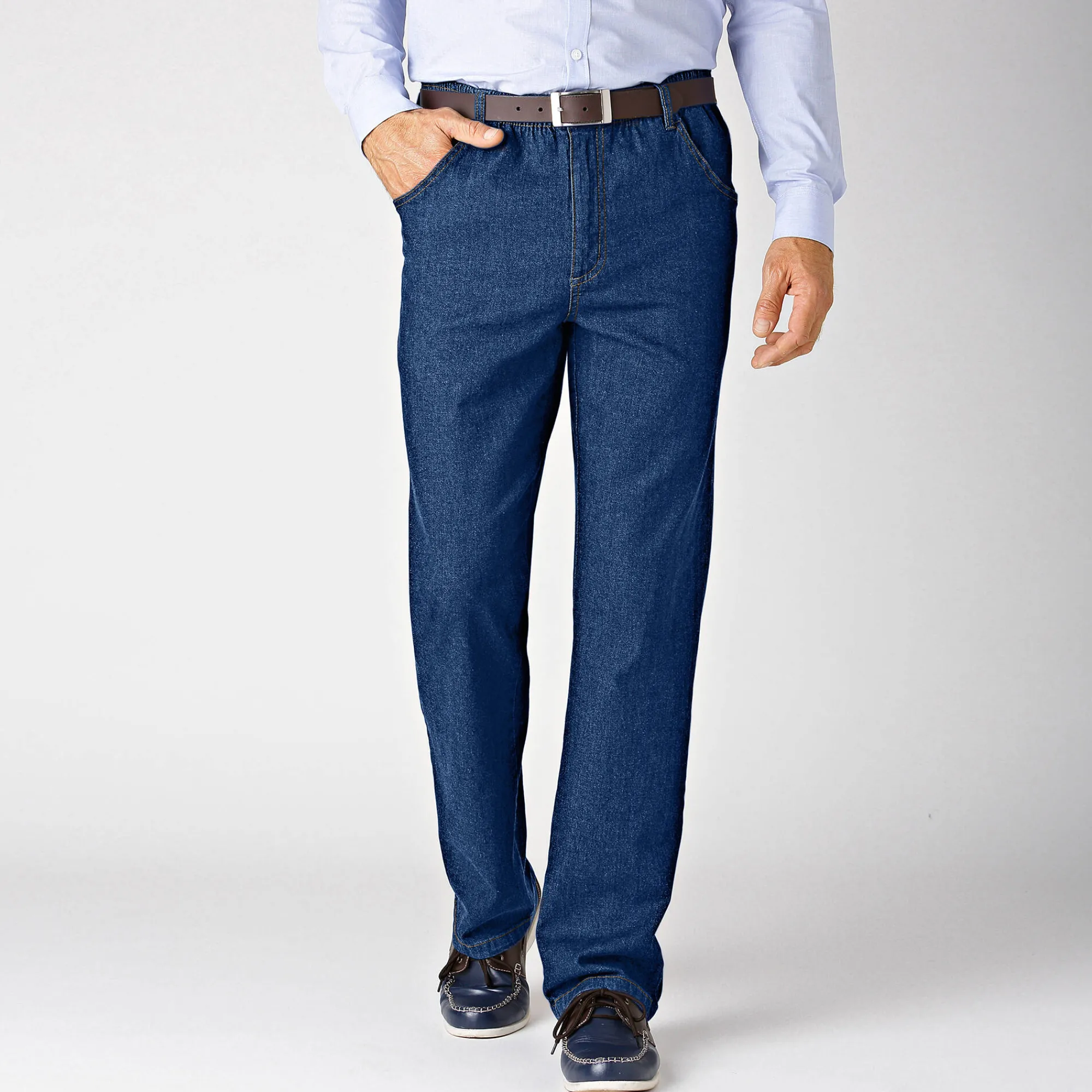 Jeans<Blancheporte Jeans met elastische taille - binnenpijpl. 72 cm raw