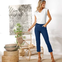 Jeans<Blancheporte 3/4-jeans met elastische taille stone