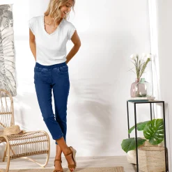 Jeans<Blancheporte 3/4-jeans met elastische taille stone