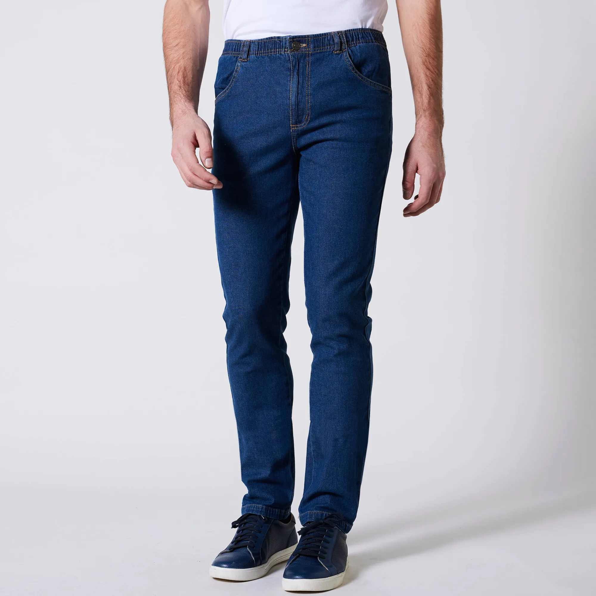 Jeans<Blancheporte Jeans met elastische taille - binnenpijpl. 72 cm stone