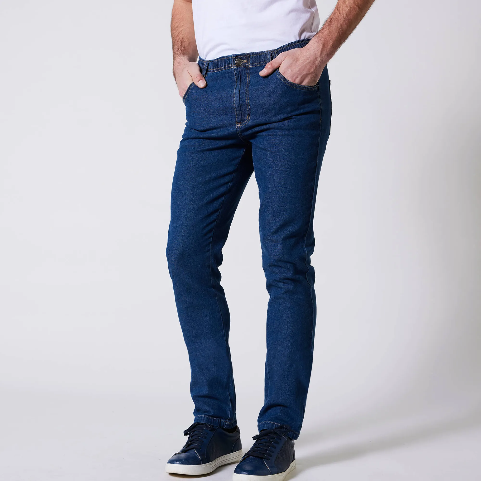 Jeans<Blancheporte Jeans met elastische taille - binnenpijpl. 72 cm stone