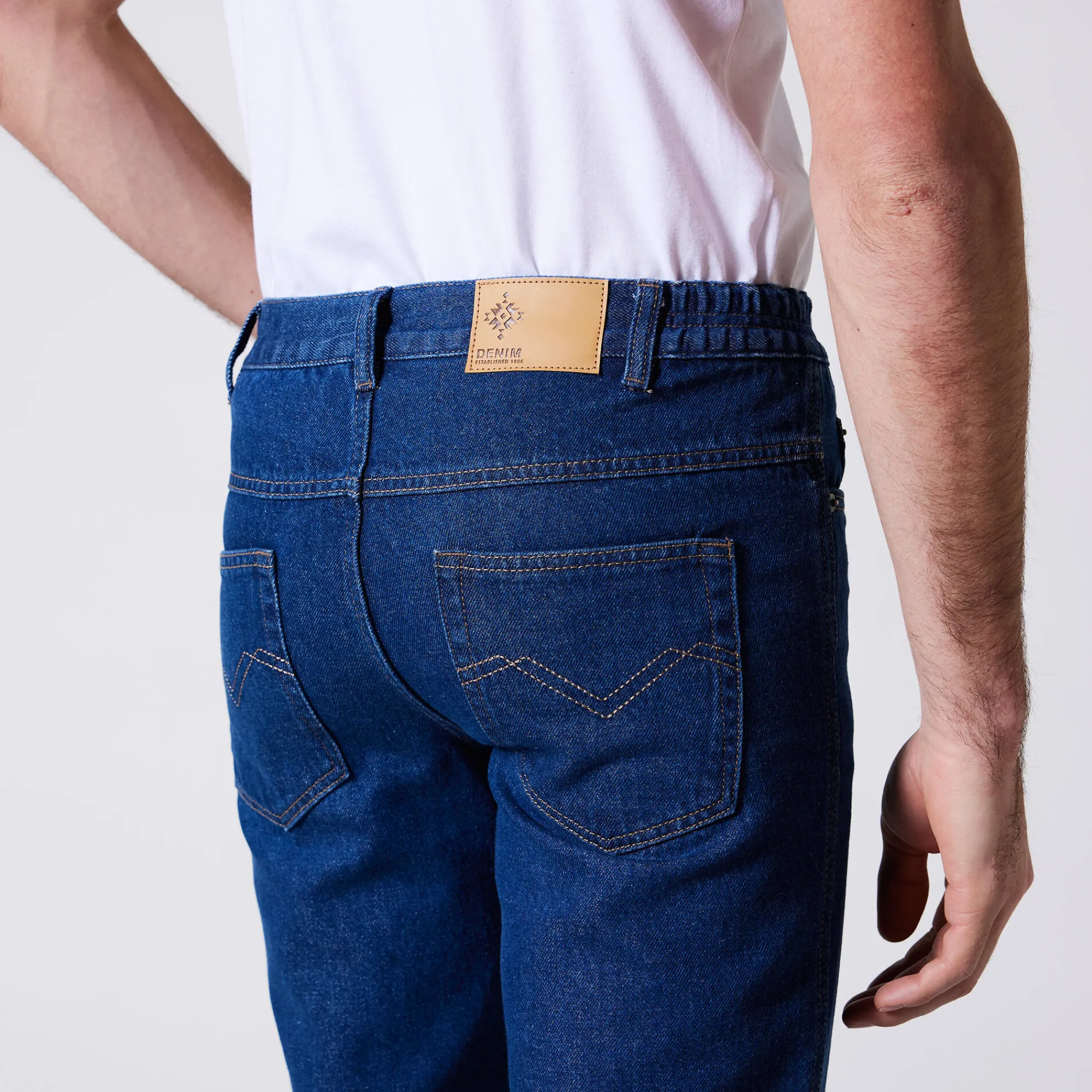 Jeans<Blancheporte Jeans met elastische tailleband opzij - binnenpijplengte 72 cm stone