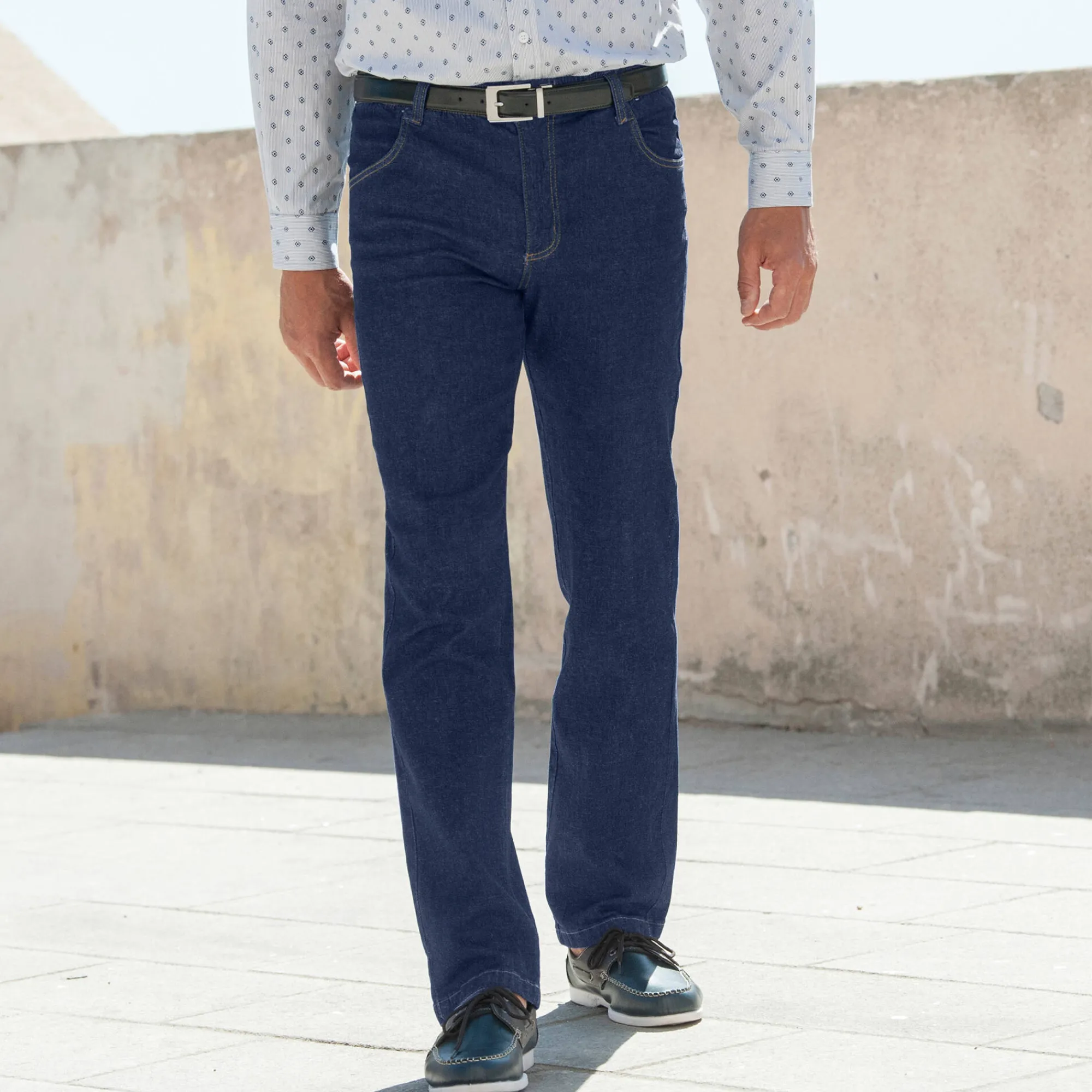 Jeans<Blancheporte Jeans met elastische taille - binnenpijpl. 82 cm raw